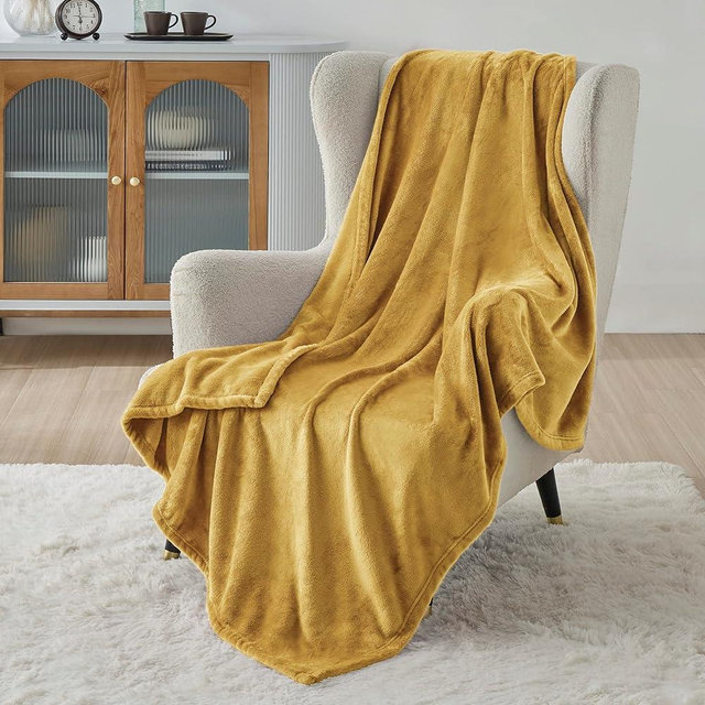 Bedsure Gold Fleece Blanket 50x70 Blanket - 300GSM Soft Lightweight Plush Cozy Blankets for Bed, Sofa, Couch, Travel, Camping