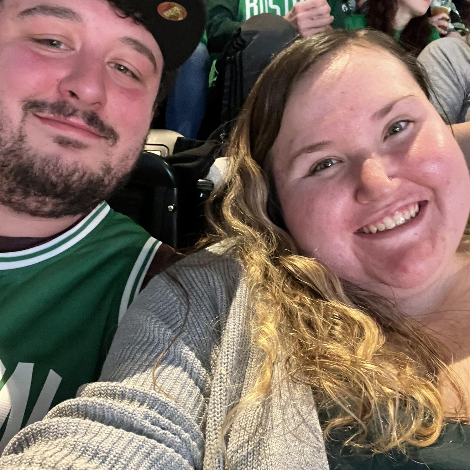 Our first Celtics game together for our annual trip to Boston