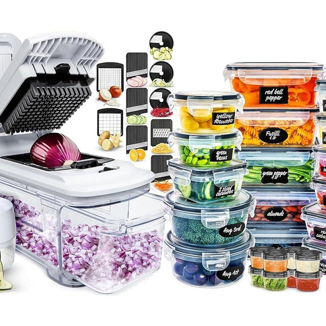 fullstar 6 in 1 White Chopper And 50 Pack Food Container