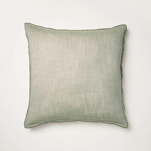 26"x26" Euro Square Throw Pillow Green - Hearth & Hand™ with Magnolia