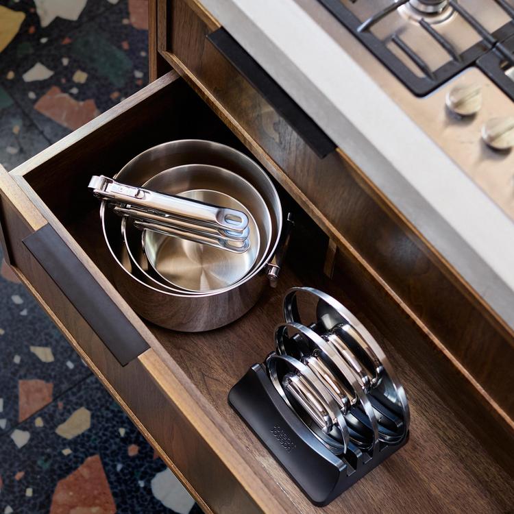 Joseph Joseph, Space Steel 6-Piece Saucepan Set with Folding