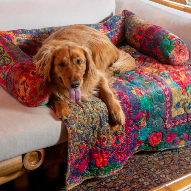 Sofa Pet Bed - Rainbow Bandana Patchwork