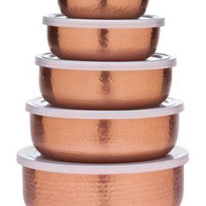 Godinger - 5-Pc. Hammered Copper Storage Bowl Set