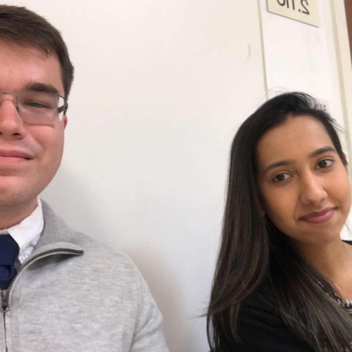 Our first picture together before our group presentation in the class where we met!