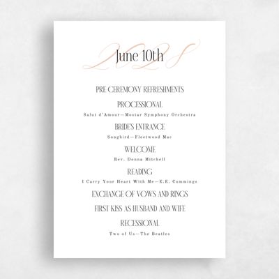 White Wedding Program - Palenque