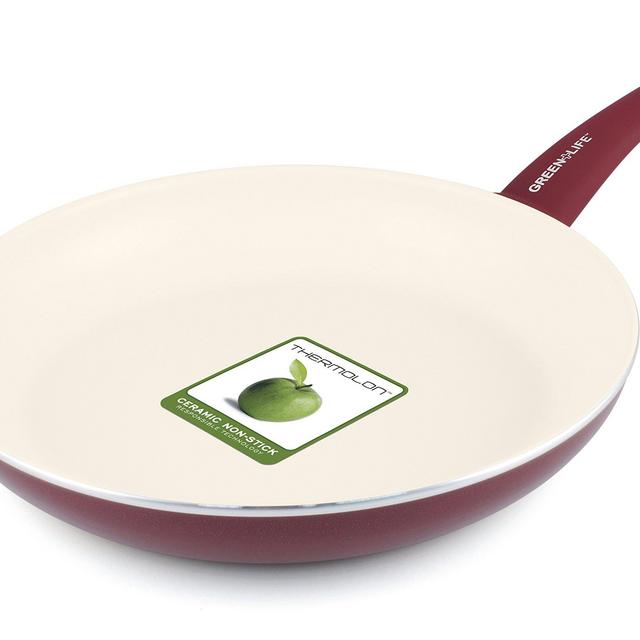 GreenLife Soft Grip 12&quot; Ceramic Non-Stick Open Frypan, Burgundy