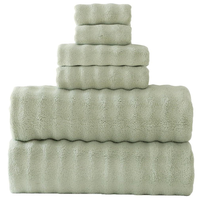 FITFINE Bath Sheets Set 40x80 Inches Microfiber Extra Large BathTowels Super Soft Absorbent Quickly Dry Shower Towels for Bathroom (Sage Green,PK 6)