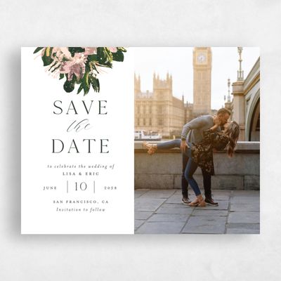 White Wedding Save the Date - Bloomsbury Photo Foil