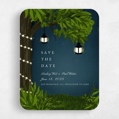 Blue Rounded Wedding Save the Date - Marietta Classic