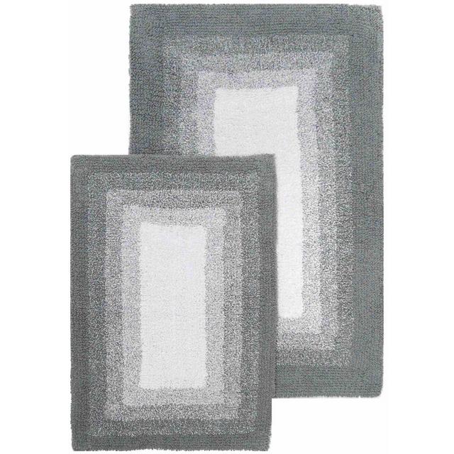 Whitney Ombre Reversible 2 Piece Bath Rug Set Hi Rise Gray - Chesapeake Merchandising Inc.