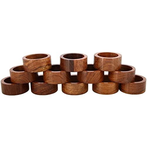 ARN Craft Wooden Napkin Ring for Weddings Dinner Parties or Every Day Use (Set of 12, Plane)