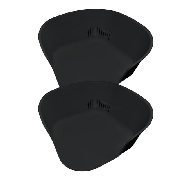 HOME-PRO VISIONS Made in Japan Corner Cutting Board Prep Bowls - Slotted, Fit Under, Dishwasher Safe Set of 2 Reusable Plastic Bowls