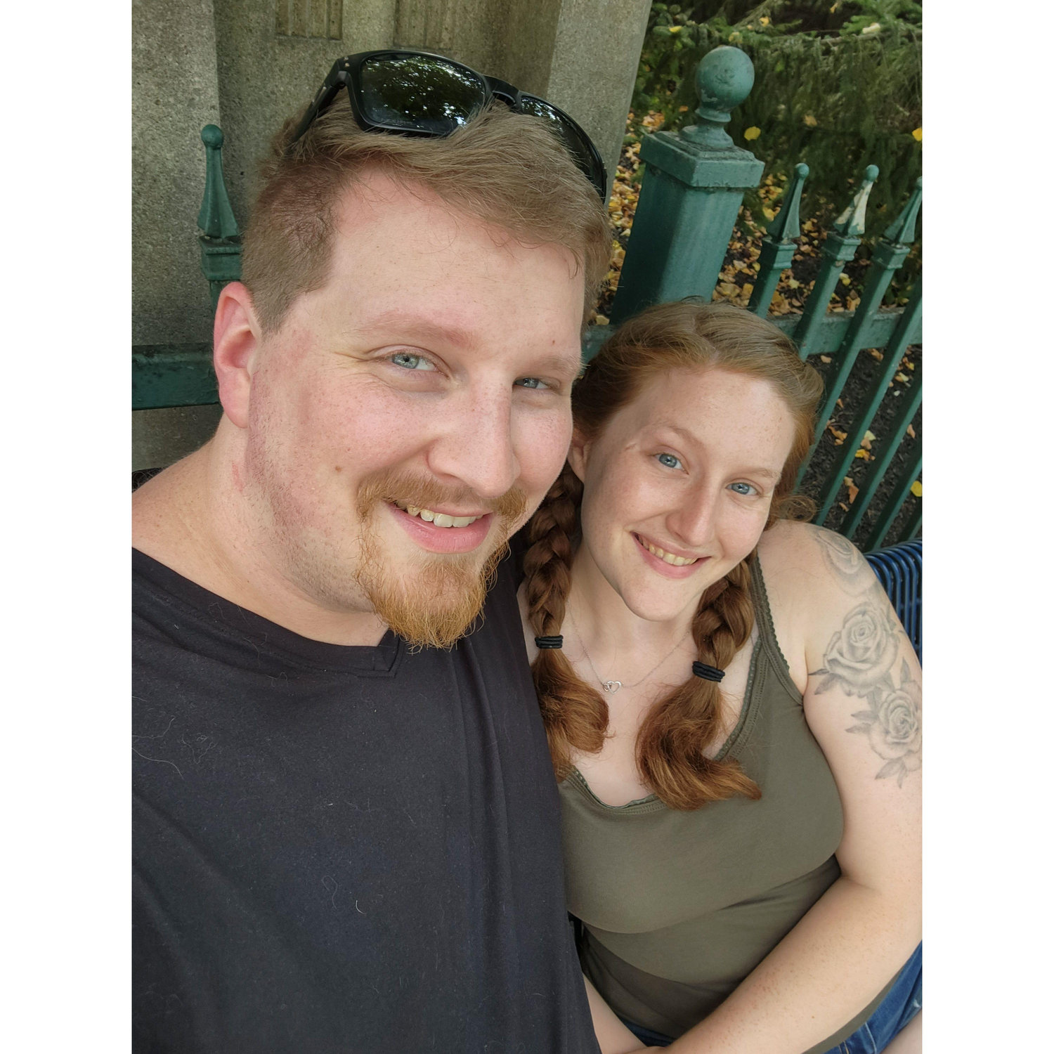In between rides at Six Flags