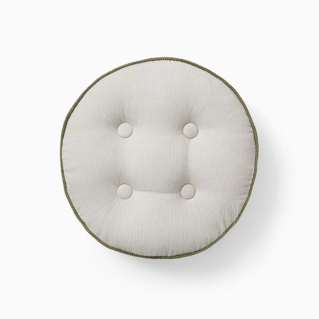 Emma Chamberlain Corduroy Button Pillow, 14", Blue