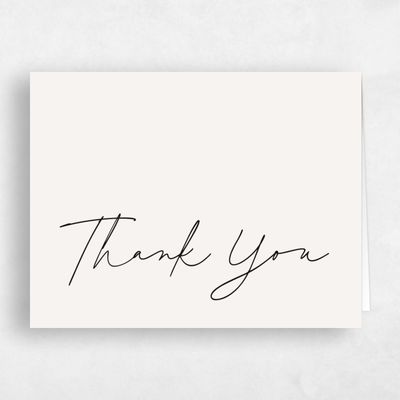 Light Oatmeal, Beige Wedding Thank You - Micah Landscape