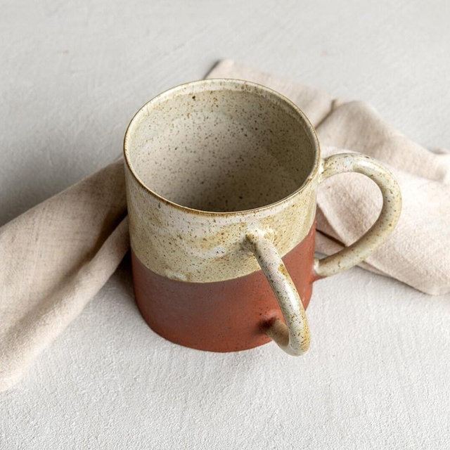 Authentic Handmade Beige Terracotta Ritual Cup, Unique Handwashing Tradition Piece for Religious Ceremonies, Jewish Wedding Gift