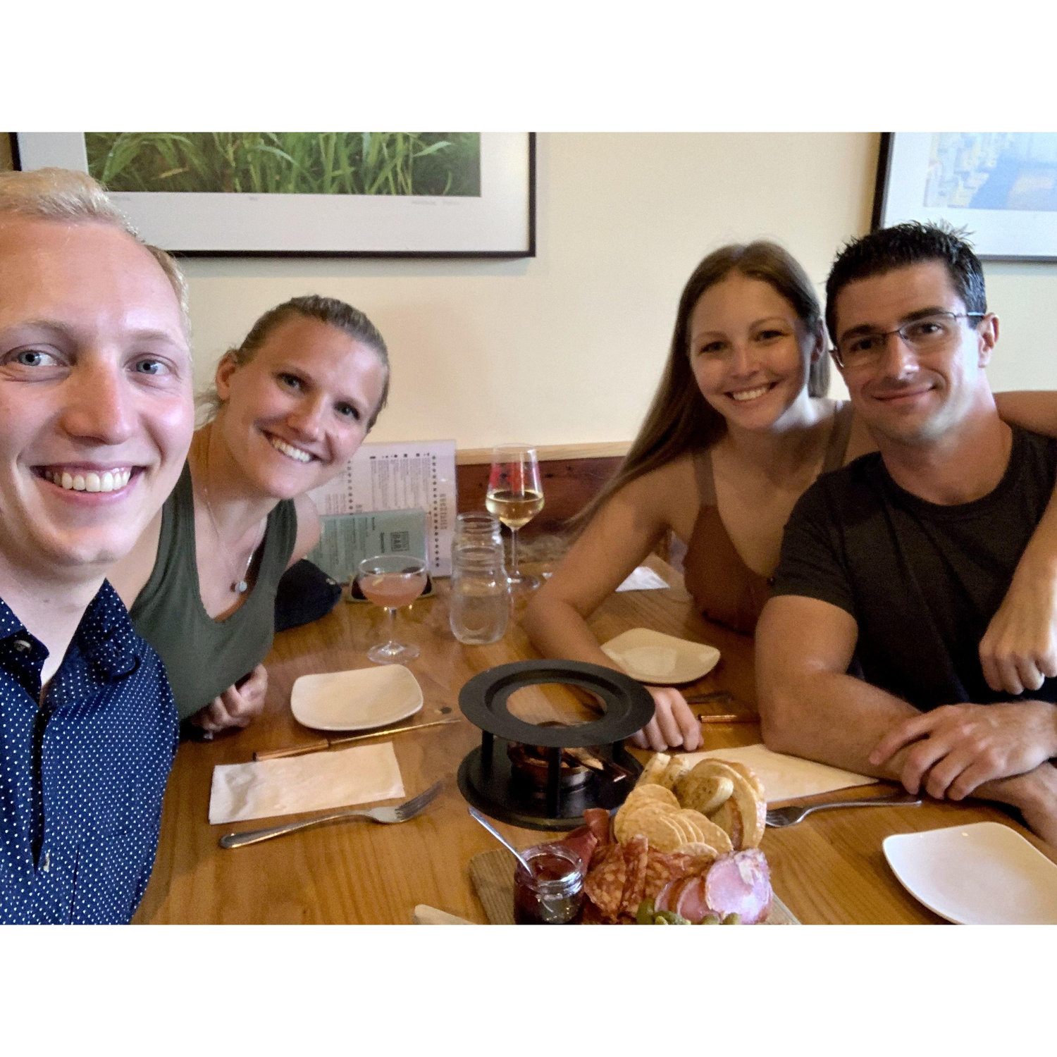 At our favorite place to eat: The Cheese Bar.