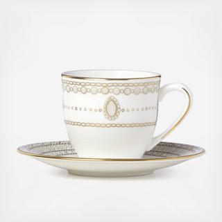 Gilded Pearl Demi Cup & Saucer