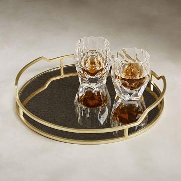 Fishs Eddy Gilded Café Mirror Tray - Round