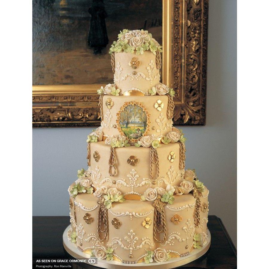 A traditional Victorian-style cake with a small painted portrait embedded within; a perfect way to deliciously display Helen's artistic talent!