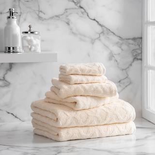 Athena Sculpted Scroll 6-Piece Bath Towel Set