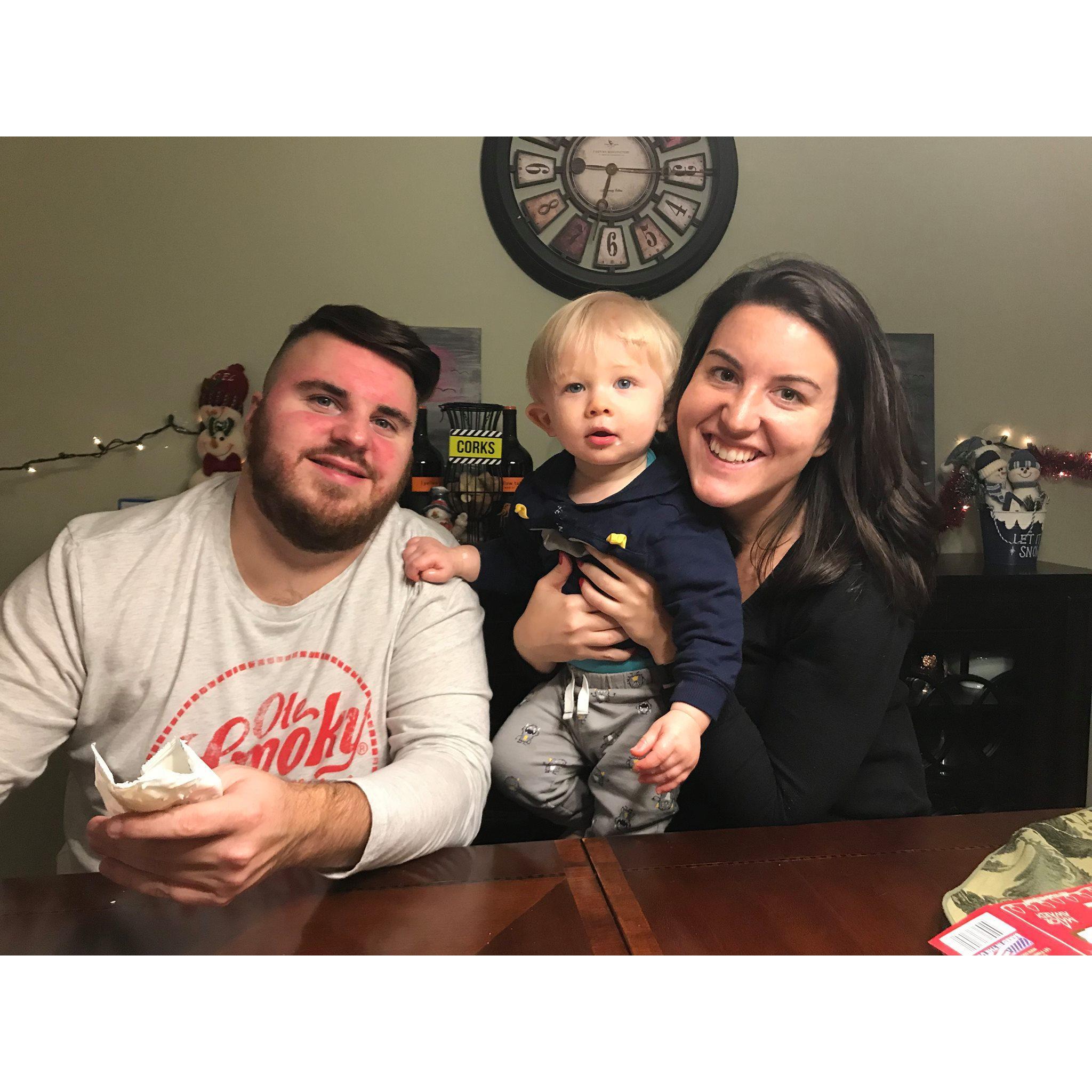 Building Gingerbread Houses with Tyler.