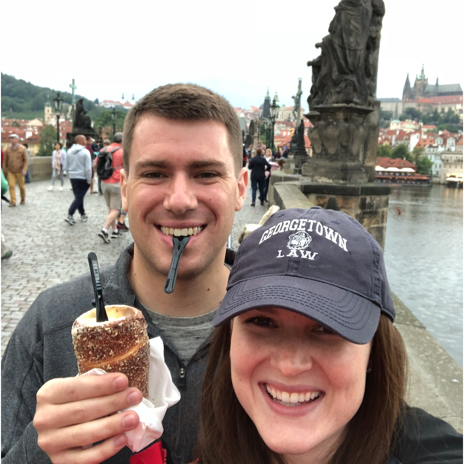 Enjoying local delicacies in Prague