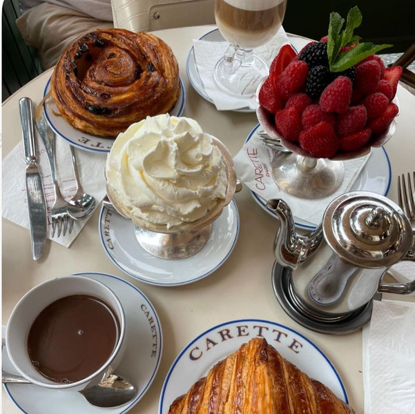 Hot Chocolate & Croissants at Carette