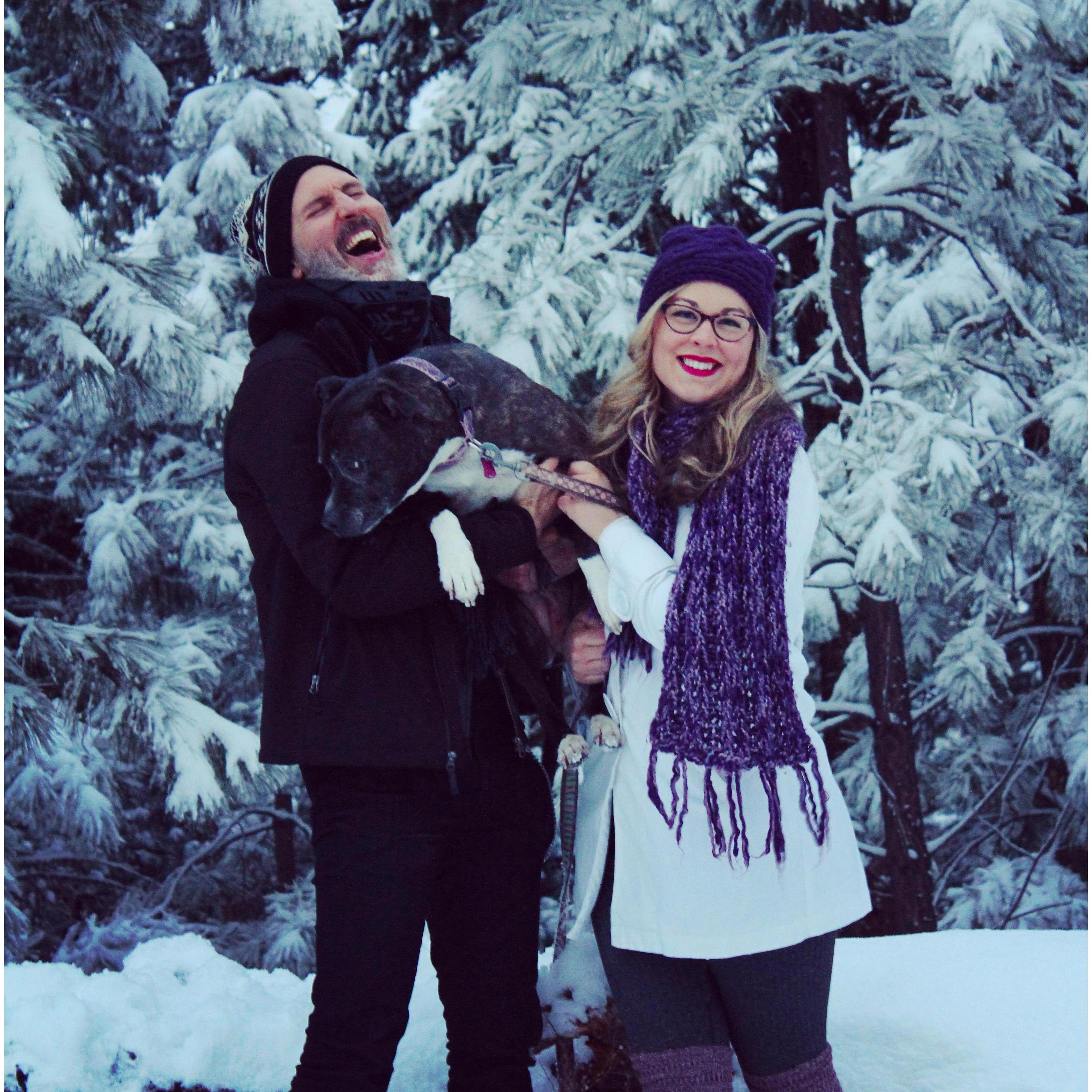 Our first Christmas photo together on Mt Ashland