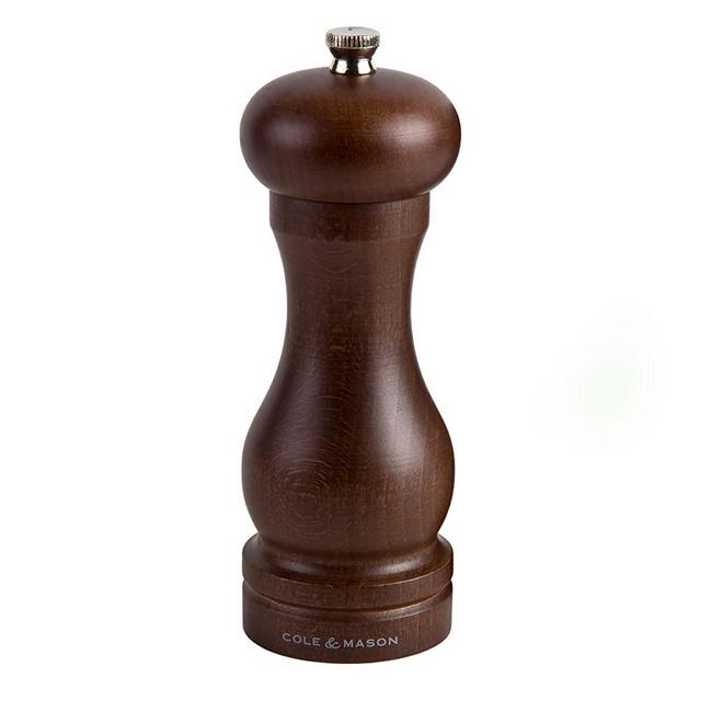 COLE & MASON Capstan Wood Salt Grinder - Wooden Mill Includes Precision Mechanism, 6.5 inch