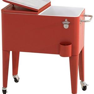 Sunjoy L-BC153PST 60 quart Wheeled Beverage Cooler in Red