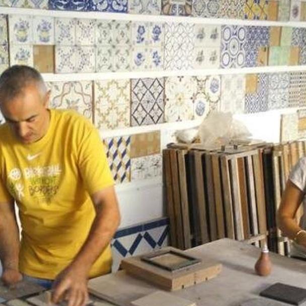 Tile painting class in Lisbon, Portugal