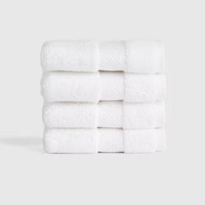 White Turkish Ultra Plush Washcloth (Set of 4): Quince