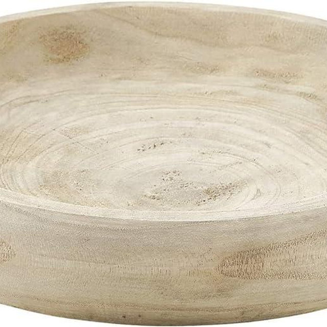 Modern Organic Wooden Large Decorative Bowl for Key, Fruit, Dough, Home Entryway Table Decor, Entry Table, Coffee Table Bowl - Wood Serving Bowls - Centerpiece Bowl - Rustic Home Decor Farmhouse