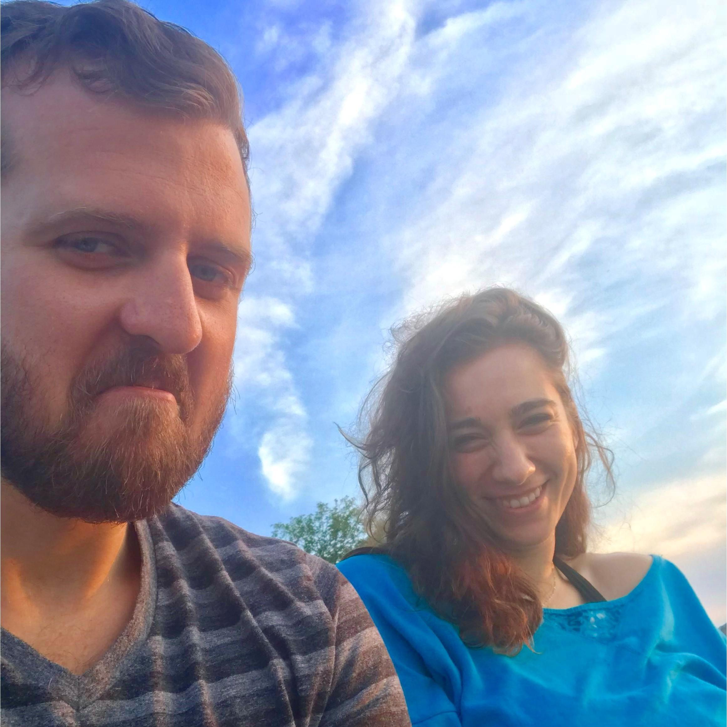 This is the first picture we took together while watching the sunset in James Island