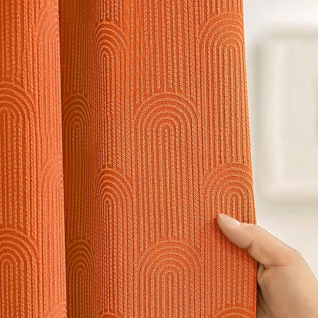 NDDYCU Boho Orange Shower Curtain Fall Morden Mid Centery Shower Curtain 72 * 72