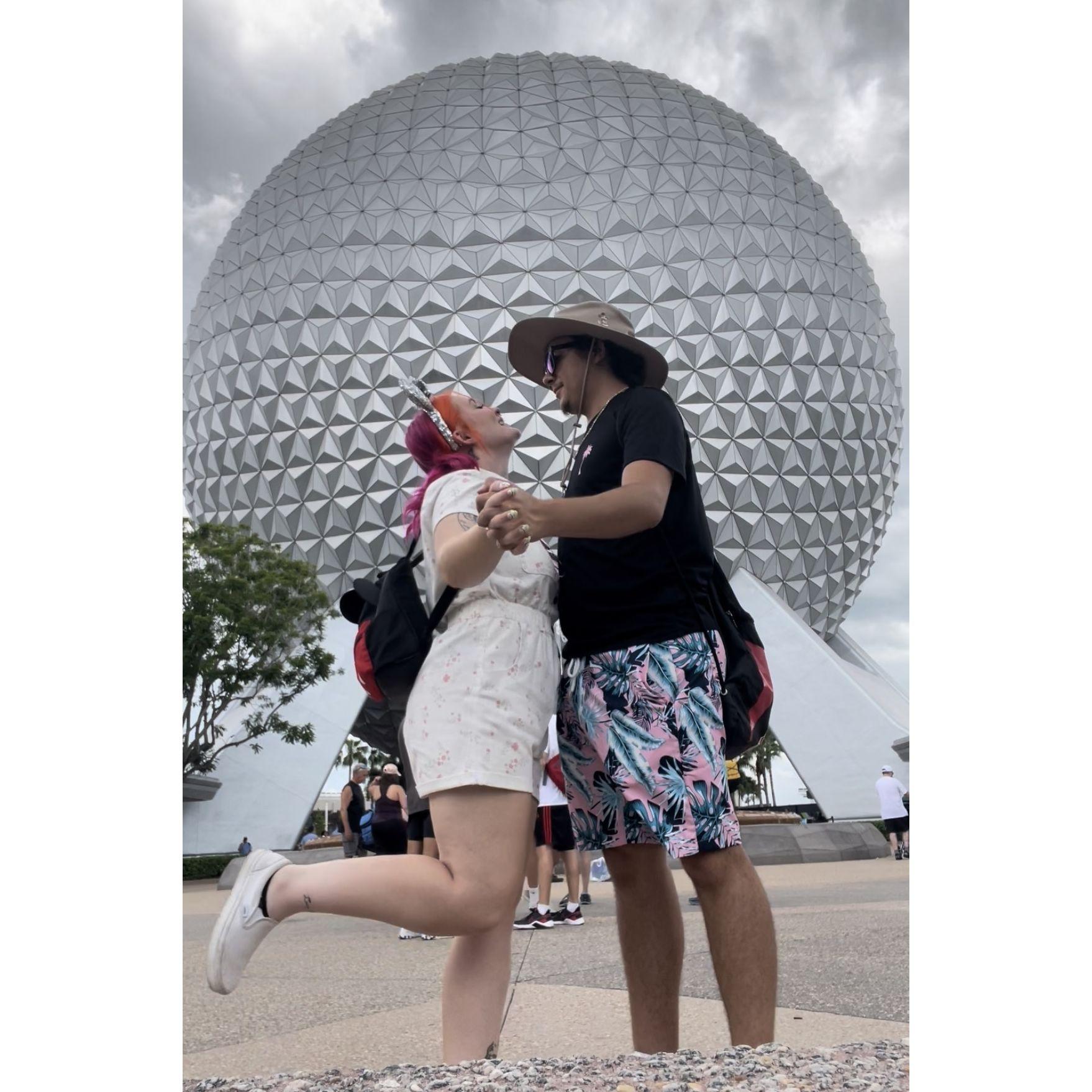 Epcot on our first Disney trip together