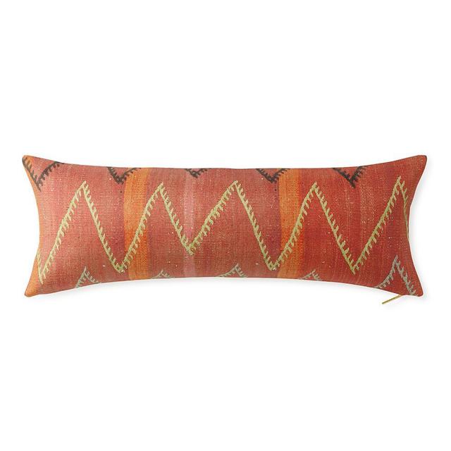 Rouge Chevron Kilim Lumbar Pillow