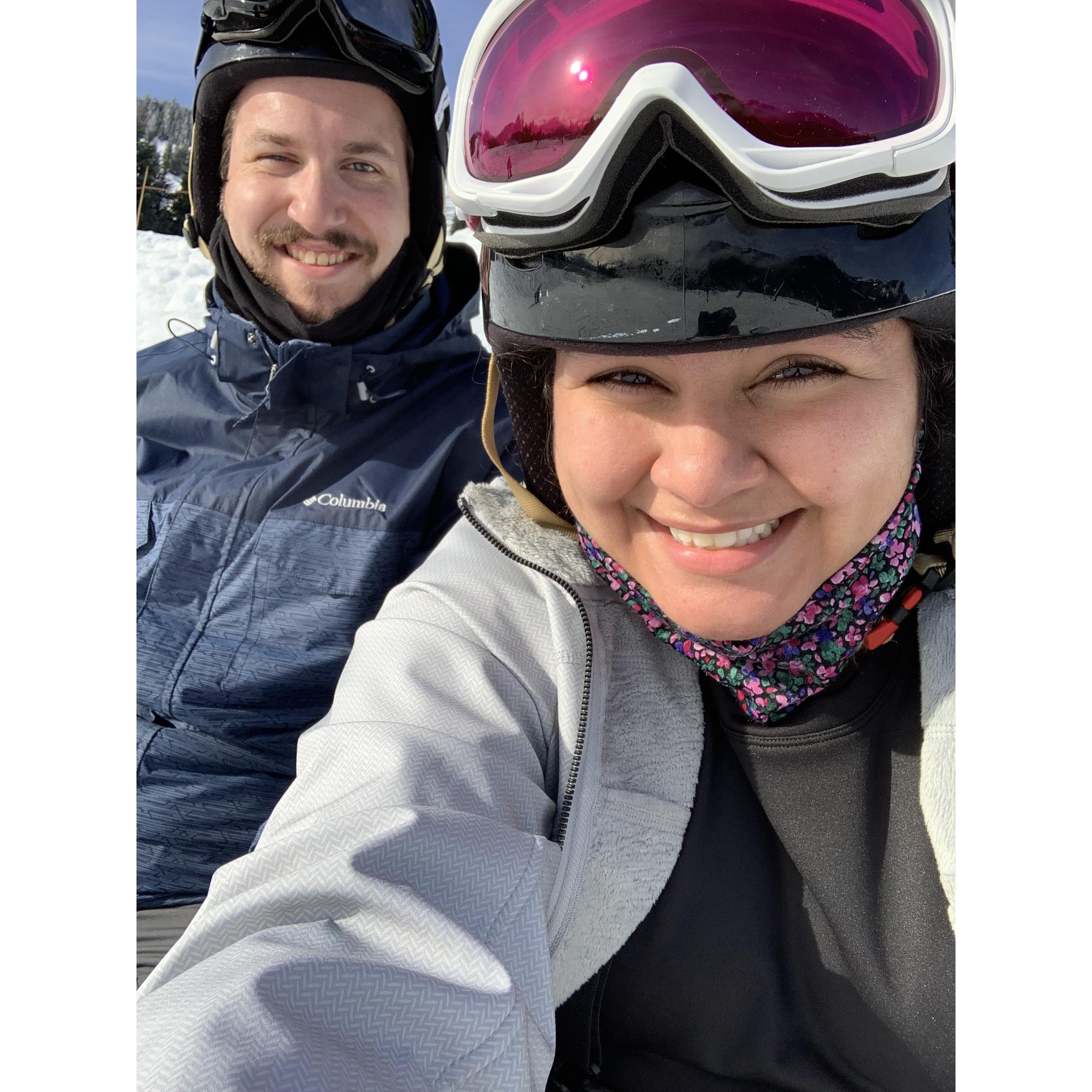 We tried to snowboard. The Summit at Snoqualmie, Snoqualmie Pass, WA, January 2021