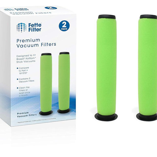 Fette Filter - Vacuum Filter Compatible with Bissell AirRam. Compare to Part # 1611215 (Pack of 2)