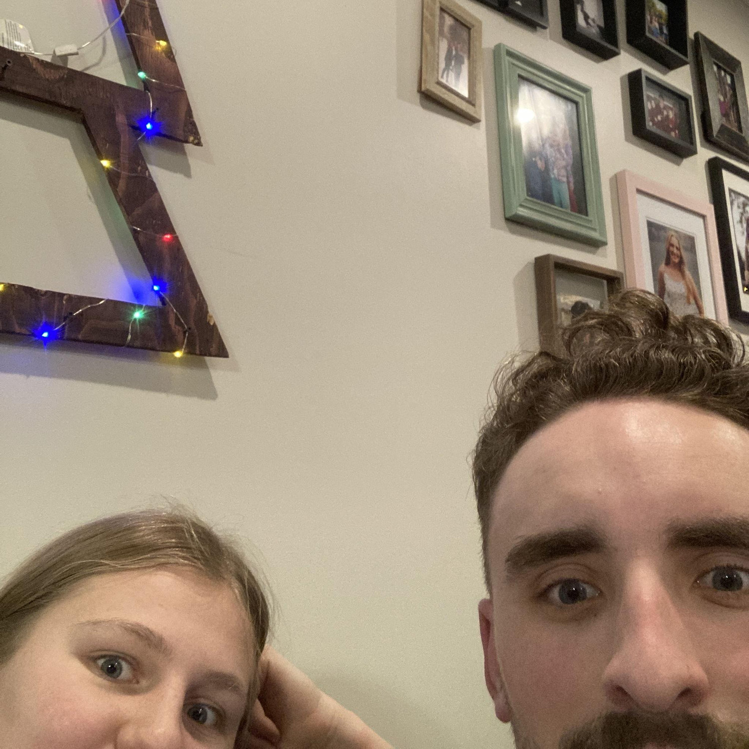 Sitting together at the Burger house