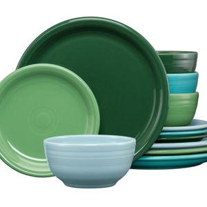 Mixed Aegean Bistro Coupe 12-Piece Dinnerware Set, Service for 4