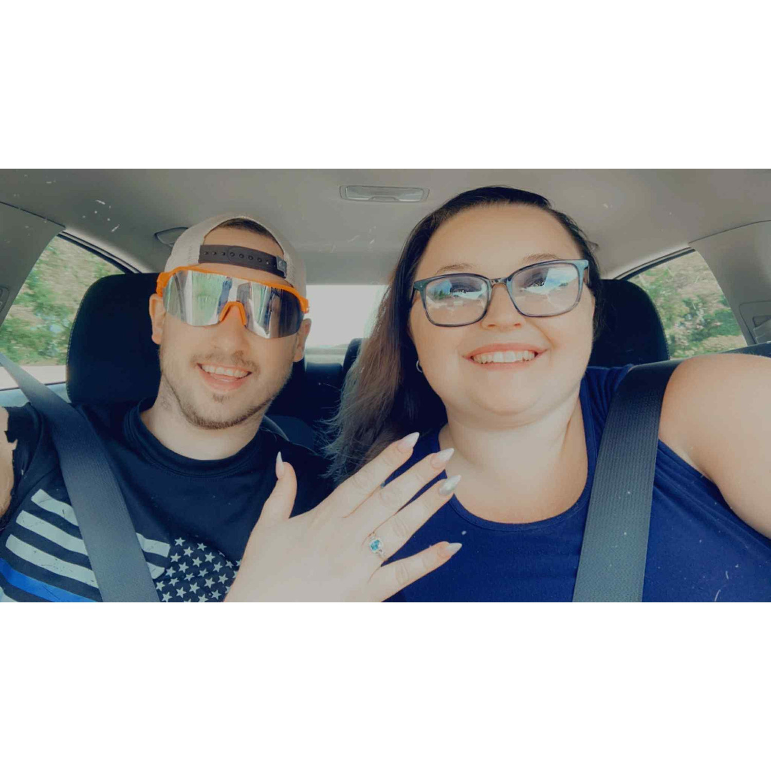 The day he popped the big question, and she said yes!