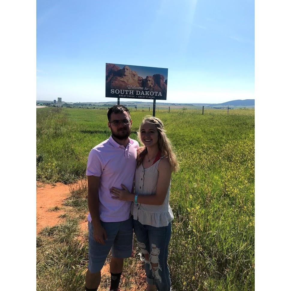 Again.. After a few days of traveling... by car... again.. the couple made it to South Dakota. The Bride loves traveling but hates nothing more than sitting for hours in the car.