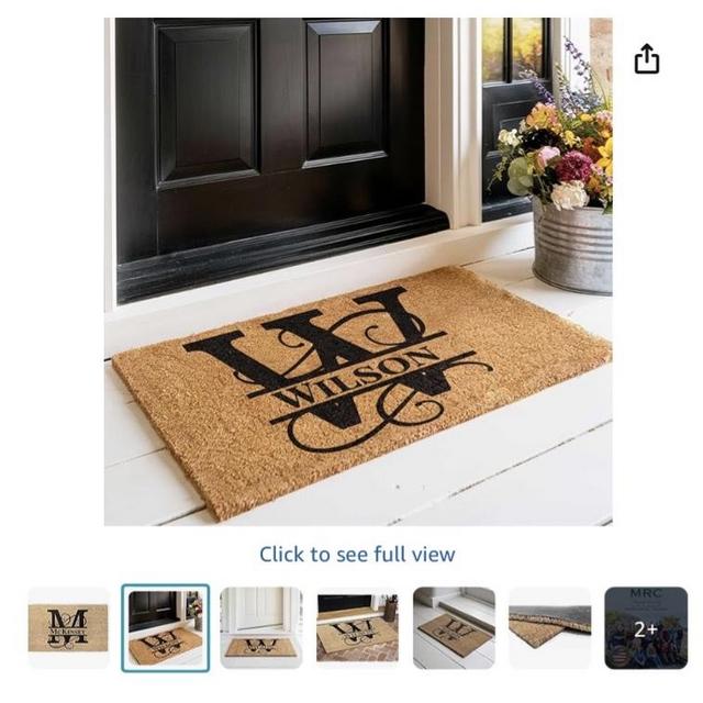 MRC Wood Products Personalized Split Monogram 24" x 36" Custom Doormat Door Mat for Front Door (24" x 36")