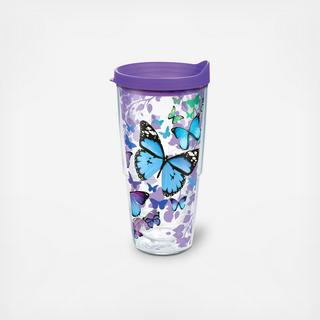 Endless Butterfly Tumbler with Travel Lid