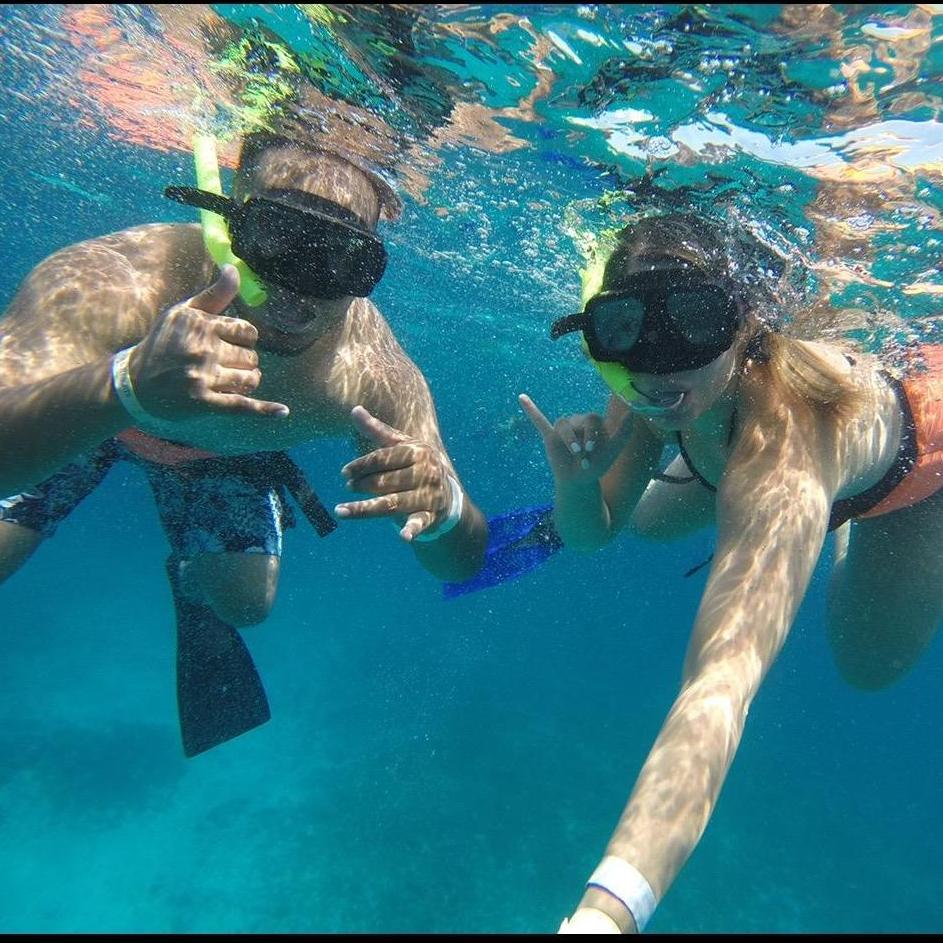Snorkeling in the middle of the Caribbean Sea. So much fun!