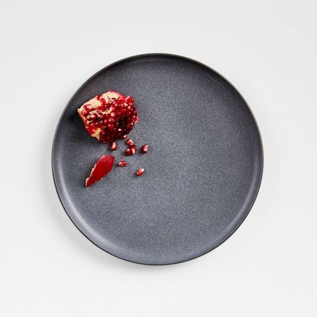 Wren Matte Dark Grey Salad Plates, Set of 8