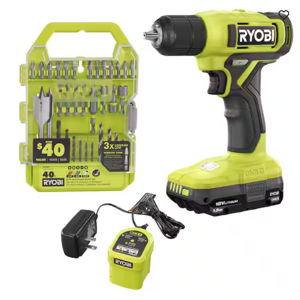 ONE+ 18V Cordless 3/8 in. Drill/Driver Kit with 1.5 Ah Battery, Charger, and Drill and Impact Drive Kit (40-Piece)