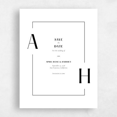 White Wedding Save the Date - Wetherby Portrait